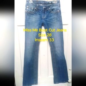 Miss Me Women's Boot Cut Blue Jeans Size 28 Inseam 33 #MMJ07